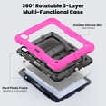 thumbnail image 2 of Case for iPad Air 11 Inch M3 2025/M2 2024 (7th/6th Gen) with Screen Protector, 360 Degree Rotating Kickstand Hand Strap Heavy Duty Shockproof Cover with Shoulder Strap, Rose, 2 of 7