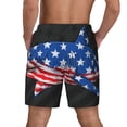 thumbnail image 2 of Lsque Mens Swim Trunks Shark With USA Flag Pattern - Bathing Suit Compression Liner - Beach Swim Shorts Swimwear - (S-3XL) - Stretch Quick Dry -XX-Large, 2 of 9
