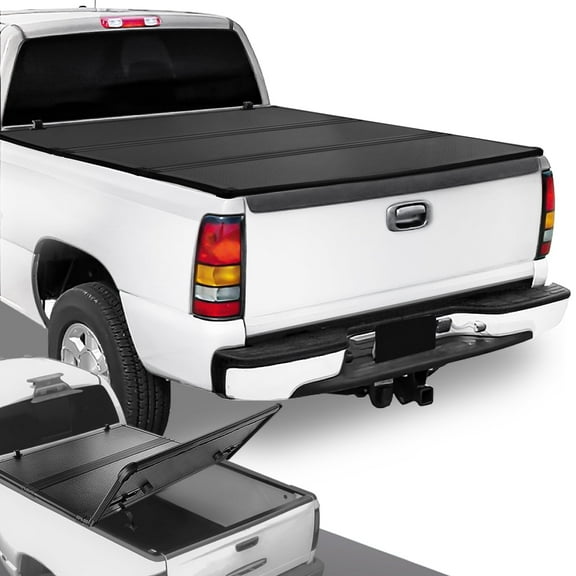 DNA Motoring Hard Solid Tri-Fold Tonneau Cover for 2007-2014 Silcerado Sierra 6.5 Ft Short Bed