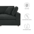 thumbnail image 4 of Commix Down Filled Overstuffed Boucle Fabric 3-Seater Sofa in Black, 4 of 5