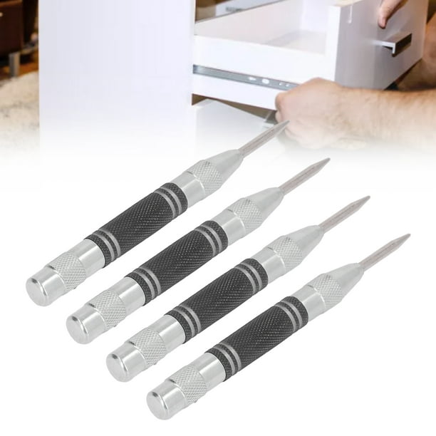 Octpeak Center Punch Tool, 4pcs Automatic Centre Punches Wide Application For Maintenance Black White Other