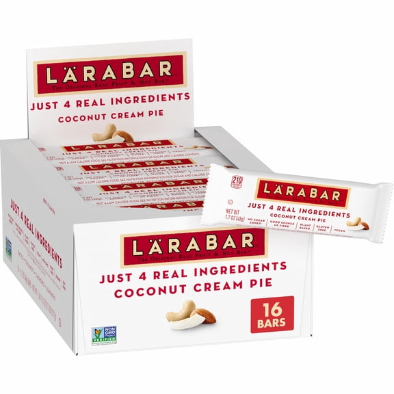 Larabar Coconut Cream Pie Fruit and Nut Bars, Gluten Free and Vegan, 16 Ct, 27.2 oz