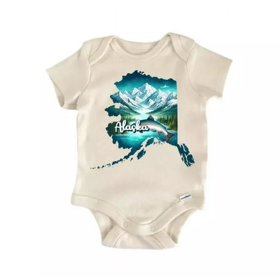 Alaska Baby Boy Girl Clothes Infant Bodysuit Cute Newborn Cute Baby Onesie, BABY BODYSUIT LAT 4424