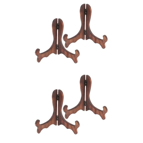 4 Pcs Photo Frame Plate Holder Display Shelf Easel Stand Wooden Stands Pallet White Tea Bamboo