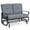 Grey, variant on Costway 2-Person Outdoor Swing Glider Chair Bench Loveseat Cushioned Sofa Blue