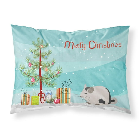 Mosaic Chinchilla Merry Christmas Fabric Standard Pillowcase