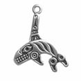 thumbnail image 1 of Sterling Silver 30" 1mm Southwest Design Inspired Side Facing Killer Whale Pendant Necklace, 1 of 2