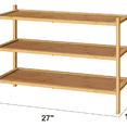 Stackable Plate Rack 3-Tier Shoe Rack for Entryway, Bamboo Wood Shoe Rack, Free Standing ...