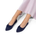 thumbnail image 4 of Women Knit Ballet Flats Foldable Pointed Toe Comfortable Dressy Flats with Bow Knot for Casual Business and Office, 4 of 7