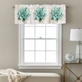 thumbnail image 3 of Turquoise Succulent Valance Curtain Watercolor Green Leaves Ferns Plants Window Valances Rod Pocket Short Curtains Window Treatments for Kitchen Bedroom Bathroom Laundry 54" x 18", 3 of 9