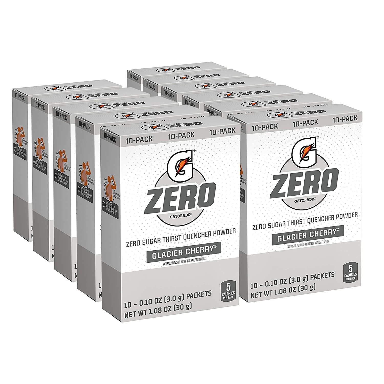 Gatorade G Zero Powder, Glacier Cherry, 0.10oz Packets (120 Pack