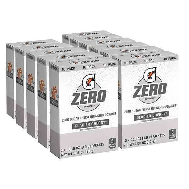 Gatorade G Zero Powder, Glacier Cherry, 0.10oz Packets (120 Pack