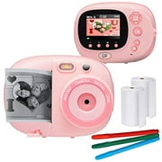 Sunny & Fun Crafty Cam | Kids Instant Print Camera & Video Camcorder Bundle with 2.4 Inch HD Digital Screen, Timer,