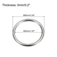 thumbnail image 2 of Stainless Steel O Rings, 5 Pack 60mm Outer Dia. 5mm Thick Welded O-rings, 2 of 5