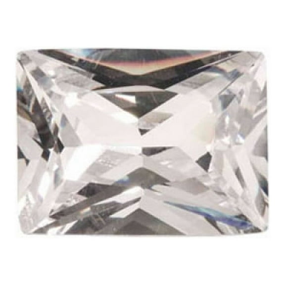 10X8mm Rectangle White CZ - Pack of 1