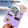 thumbnail image 5 of Allytechgroup for Samsung Galaxy S22 Phone Case, Wallet Cover with Cards Holder Ring Holder Stand, Kickstand Shockproof Flip RFID Blocking Wallet Case for Samsung Galaxy S22, Purple, 5 of 10