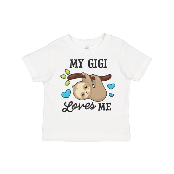 Inktastic My Gigi Loves Me with Sloth and Hearts Boys or Girls Toddler T-Shirt