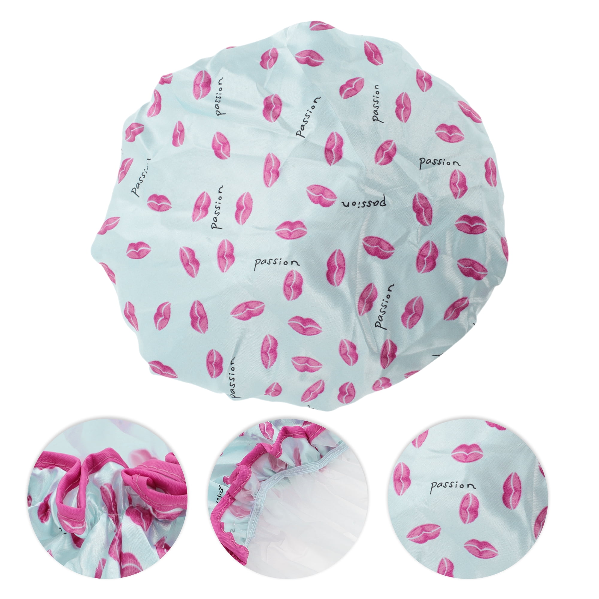 Unique Bargains Women's Sunflower Bath Cap 1 Pc Gray, Rose Red