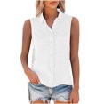 thumbnail image 4 of Wycnly Summer Saving Tank Top for Women Summer Tops for Women 2024 Loose Soft Breathable Button Down Cotton Linen Shirts Vest Casual Solid Sleeveless T Shirts Girls Sleeveless Shirt, 4 of 7