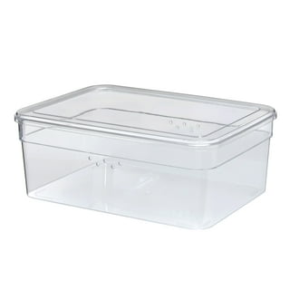 Kiddream Clear Plastic Organizer Box Bins, 6-Pack Small Storage Bins with Lids