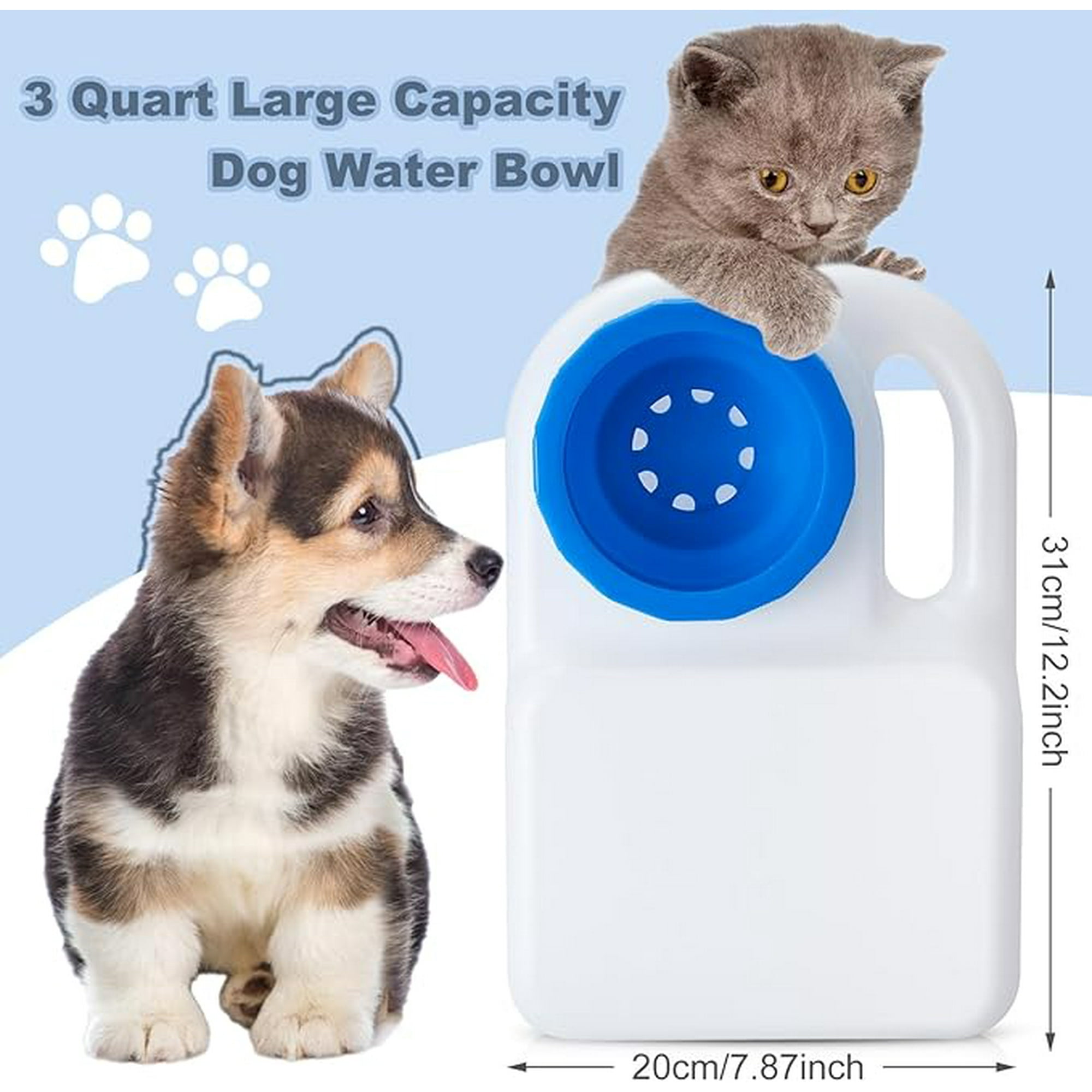 2 Pcs 3 Quart Dog Travel Water Bowl Portable Pet Water Bowl Spill Proof Dog Travel Water Bowl No Spill Water Bowl for Dogs Water Dispenser for Small