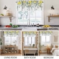 thumbnail image 5 of 2 Pack Rustic Floral Plant Valance for Window Green Eucalyptus Leaves Sage Lemon White Kitchen Valance Rod Pocket Short Curtain Topper Decorative Window Treatment for Living Room Bedroom 54"x18", 5 of 8