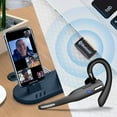 thumbnail image 3 of Earpiece for Cell Phone Noise Canceling Headphone with Microphone Wireless Headset Bluetooth Earpiece 5.1 Hands Free Headset CVC8 Compatible with iPhone Android for Business Office Driving, 3 of 7