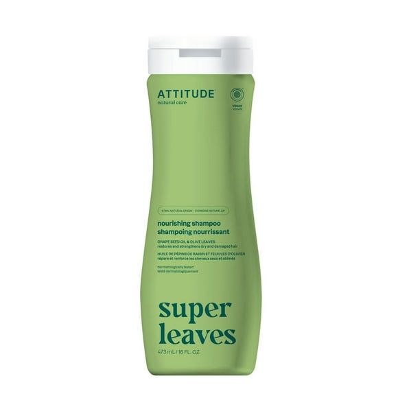 ATTITUDE super leaves, Shampoing Nourrissant, Huile de Pépins de Raisin et Feuilles d'Olivier 473 mL