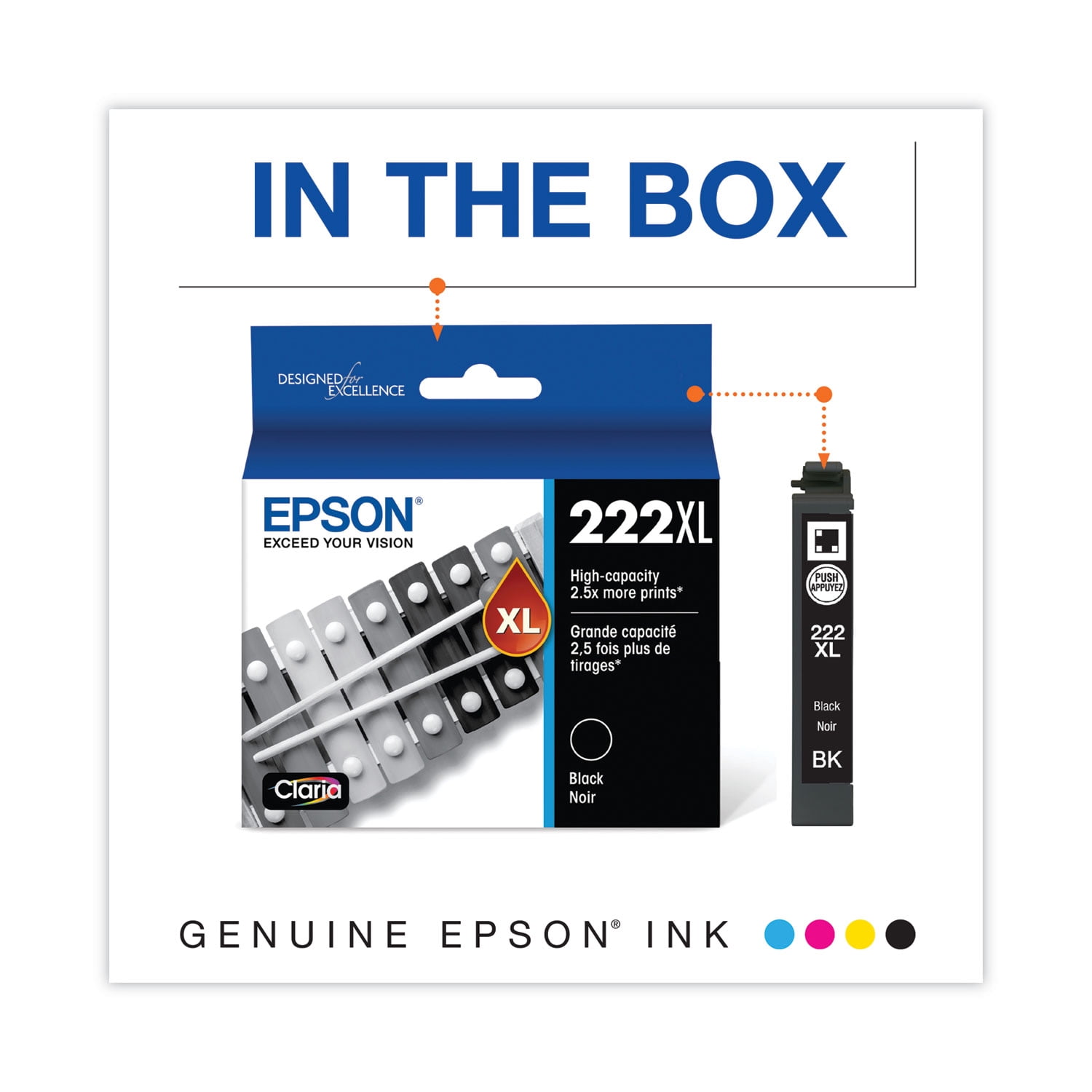 Epson T222 Claria Genuine Ink High Capacity Black Cartridge