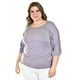 thumbnail image 1 of Blusa con detalle de encanje Roman Fashion /Tallas Extras, 242 (Lila) lila 38, 1 of 6