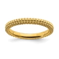 thumbnail image 1 of 925 Sterling Silver Gold Stackable Ring Textured Domed, 1 of 7