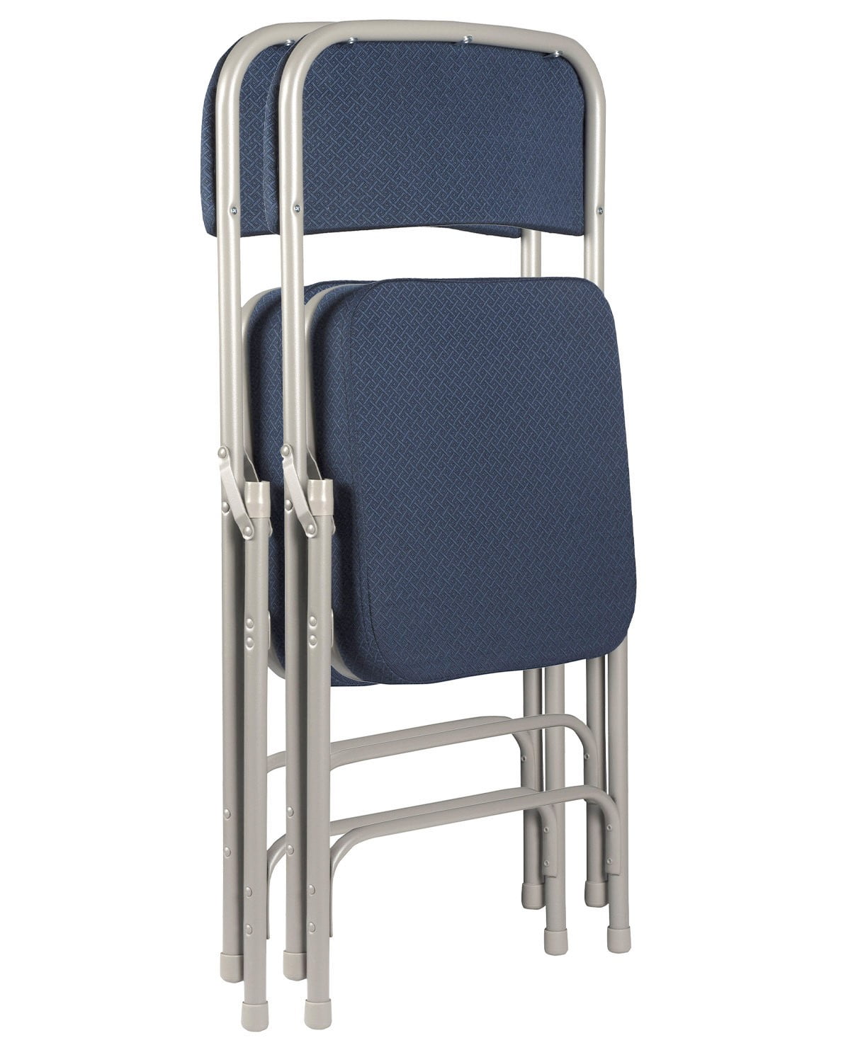 Hampden Furnishings Bernadine Collection Deluxe Fabric Padded Folding Chair, Blue, Pack of 2
