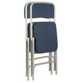 thumbnail image 2 of Hampden Furnishings Bernadine Collection Deluxe Fabric Padded Folding Chair, Blue, Pack of 2, 2 of 4
