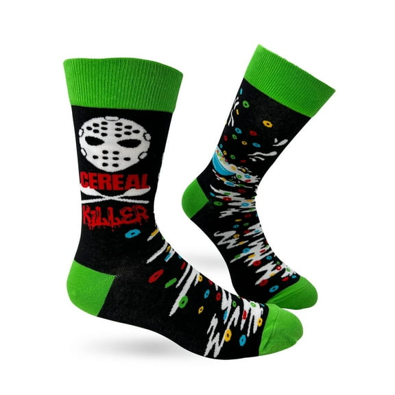 Fabdaz Cereal Killer Funny Men's Novelty Crew Socks