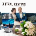 thumbnail image 4 of JAGASY Northern Lights Mini Urn for Ashes Adult Male, Blue Keepsake Small Urns for Human Ashes, Snowy Mountain Decorative Urns for Friends, Starry Sky Cremation Urn for Boy & Girl, (3 Inch), 4 of 7