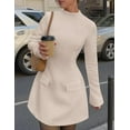 thumbnail image 4 of PRETTYGARDEN Women's Long Sleeve Mini Dress Fall Bodycon Mock Neck Elegant Short Cocktail Holiday Party Dresses, 4 of 10