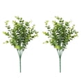 thumbnail image 2 of Inteprter 2 piezas de eucalipto artificial simulación de plástico aspecto vívido plantas de follaje boda jardín fiesta balcón Decoración, 2 of 6
