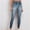 Blue, variant on Women's Jeans High Rise Bootcut Denim Under $10 High Waisted Buckle Elastic Narrow Hem Pants