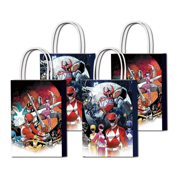 16 Pcs For Mighty Morphin-Themed Candy Gift Bags – Party Favor Bags with Handles for Birthday Decorations and Celebrations
