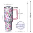 thumbnail image 2 of Pink Breast Cancer Tumbler with Handle and Lid,40oz Double Wall Vacuum Insulated Tumbler,Cups Gift for Women and Men, 2 of 7