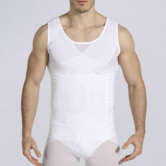 Wancir Mens Shapewear Tummy Control Slimming Body Shaper Compression Shirts for Men Undershirt Waist Trainer Tank Top