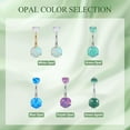 thumbnail image 5 of 14G Belly Button Ring Titanium Belly Button Piercing Belly Ring Internally Threaded Navel Piercing Jewelry Silver-Green Opal, 5 of 5