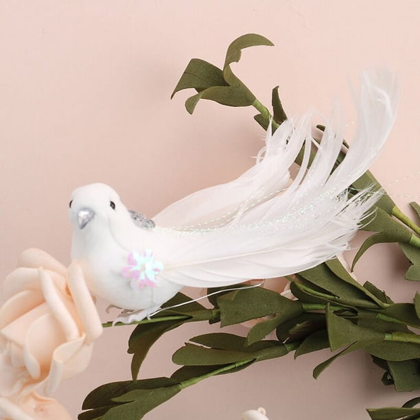 Paloma Artificial, pájaros, palomas falsas, pluma de simulación, Paloma, árbol de Navidad, adornos artesanales para fiesta de boda, decoración para sala de estar