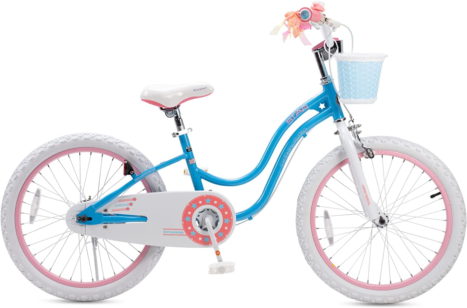 RoyalBaby Stargirl Kids Bike 20 Inch Girls Bicycle for Children with Kickstand Basket Blue