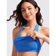 thumbnail image 4 of Top corto con almohadillas y cuello halter Butterluxe de CRZ YOGA azul XL, 4 of 5