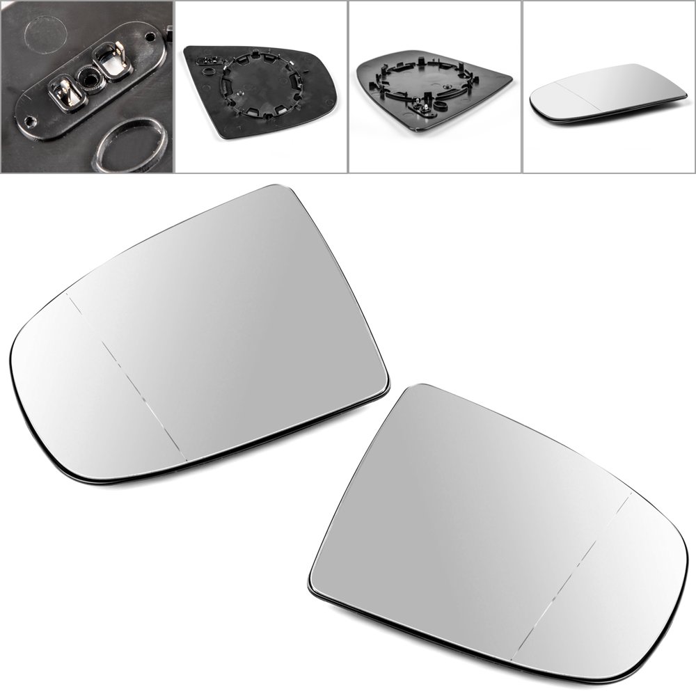 Motor Genic Pair Heated Wing Side Mirror White Glass For BMW X5 X6 E70 E71 E72 20082014