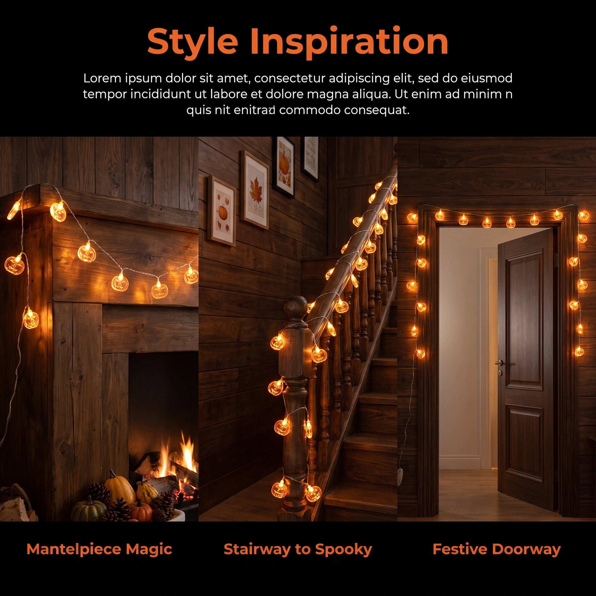 Unique Bargains Jack-O'-Lantern Fairy Lights 4.9 ft Squinting Pumpkin Battery Operated