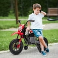 thumbnail image 2 of Qaba 12V Kids Motorcycle with Twist Grip Throttle, Rear Suspension, Red, 2 of 10