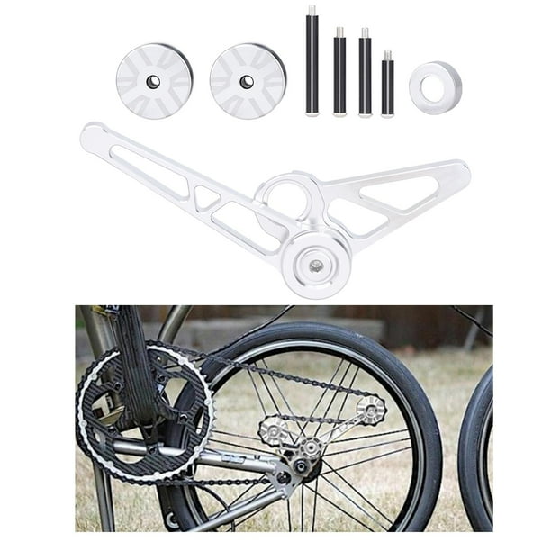 Tensor de cadena trasera de 1-6 velocidades para plegable con accesorios de rueda guía , Plata