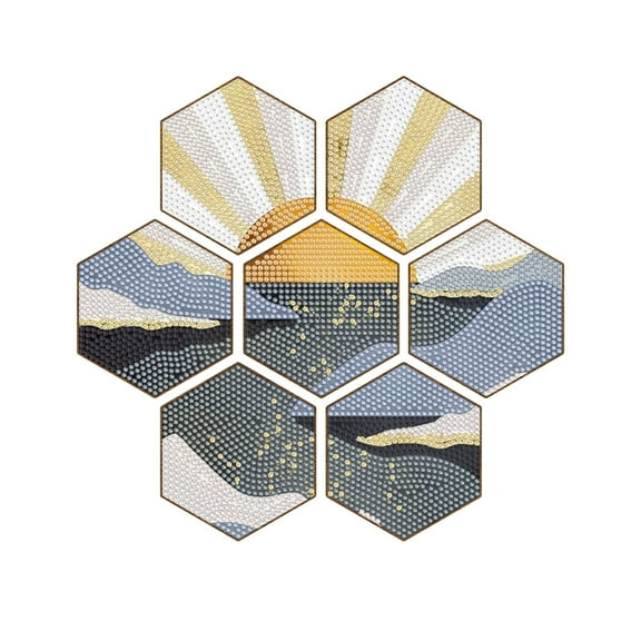 Fridja Clearance Diamonds Painting Coasterss Wooden Place Mat Crosss-border Datura Diamond Sticker Diamonds Painting DIY Hand Diamonds Painting Kitchen Accessories